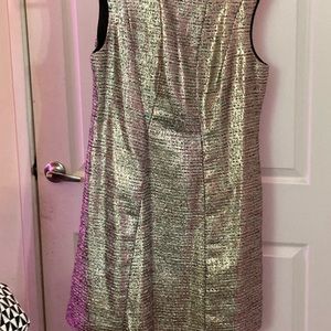 Metallic Tahari Fit and Flare Dress